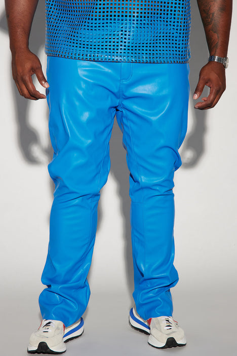 Blue Lace Up Leather Pant - Buy Online Mens Laceup Sides Pant